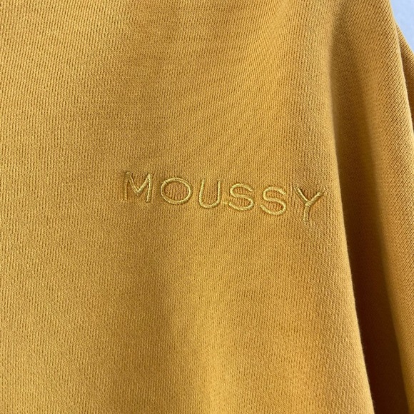 Luxury boho indie core festival gold Moussy Yellow Cropped Sweatshirt Free Size - Picture 8 of 9